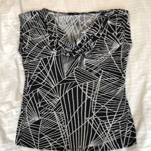 2 for $10 Cowl neck geometric jersey knit top